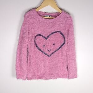 Name It Pink Eyelash Knit Heart Sweater - Size 6Y / 116